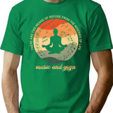 Deep Yoga And Music Life Quote Vintage - Meditation Soul Music Quotes For Yoga And Music Lovers T-Shirt - Green