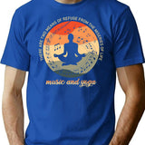 Deep Yoga And Music Life Quote Vintage - Meditation Soul Music Quotes For Yoga And Music Lovers T-Shirt - Blue