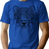 Def Tired Coffee Nap Funny 80s Band Vintage T-Shirt - Blue
