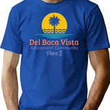 Del Boca Vista Retirement Community T-Shirt - Retro Graphic Tee for Men & Women - Blue