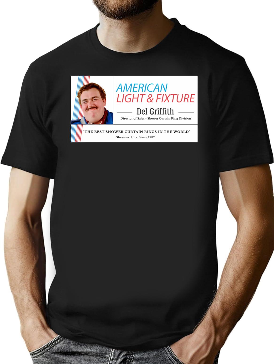 Del Griffith - Shower Curtain Ring Sales T-Shirt - Black
