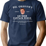 Del Griffith's - Shower Curtain Rings T-Shirt - Navy