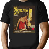 Depression Nap T-Shirt - Retro Graphic Tee for Men & Women - Black