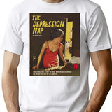 Depression Nap T-Shirt - Retro Graphic Tee for Men & Women - White