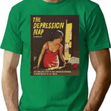 Depression Nap T-Shirt - Retro Graphic Tee for Men & Women - Green