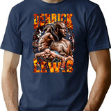 Derrick Lewis Retro Vintage T-Shirt - Retro Graphic Casual Tee - Navy