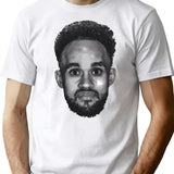 Derrick White Funny Vintage Face T-Shirt - Retro Graphic Casual Tee - White