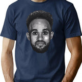 Derrick White Funny Vintage Face T-Shirt - Retro Graphic Casual Tee - Navy