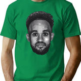 Derrick White Funny Vintage Face T-Shirt - Retro Graphic Casual Tee - Green