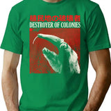 Destroyer Of Colonies Anteater T-Shirt - Retro Graphic Tee for Men & Women - Green