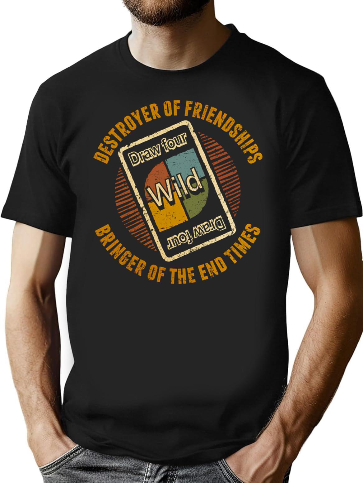 Destroyer Of Friendships T-Shirt - Retro Graphic Tee for Men & Women - Black