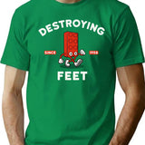 Destroying Feet T-Shirt - Retro Graphic Tee for Men & Women - Green
