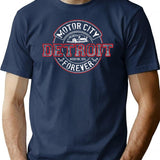 Detroit T-shirts - Detroit Motor City Forever T-shirt Detroit Rebels Brand - Navy