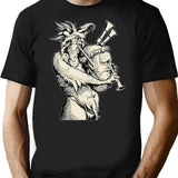 Devil With The Bagpipes T-Shirt - Retro Graphic Tee for Men & Women - Black