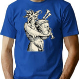 Devil With The Bagpipes T-Shirt - Retro Graphic Tee for Men & Women - Blue