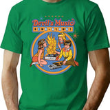 Devil's Music Sing-along T-Shirt - Retro Graphic Tee for Men & Women - Green