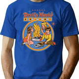 Devil's Music Sing-along T-Shirt - Retro Graphic Tee for Men & Women - Blue