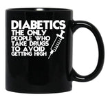 Diabetic Humor Mom Black Coffee Mug, Gift Coffee Mug - Black