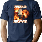 Diarrhea Survivor T-shirt - Retro Graphic Tee for Men & Women - Navy
