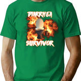 Diarrhea Survivor T-shirt - Retro Graphic Tee for Men & Women - Green