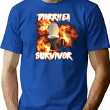 Diarrhea Survivor T-shirt - Retro Graphic Tee for Men & Women - Blue