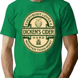 Dicken's Cider Label T-Shirt - Retro Graphic Tee for Men & Women - Green