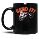 Dirt Bike Jump Or Motocross Jump Mx Or Motorcycle Jump Send It Black Coffee Mug, Gift Coffee Mug