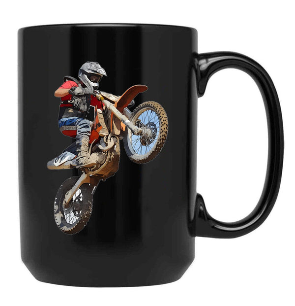 Dirt Bike Jump Or Motocross Jump Mx Or Motorcycle Jump (3) Black Coffee Mug, Gift Coffee Mug - Black