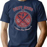 Dirty Deeds T-Shirt - Retro Graphic Tee for Men & Women - Navy