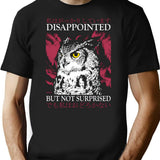 Disappointed Owl T-Shirt - Retro Graphic Tee for Men & Women - Black