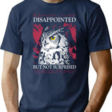 Disappointed Owl T-Shirt - Retro Graphic Tee for Men & Women - Navy