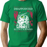 Disappointed Owl T-Shirt - Retro Graphic Tee for Men & Women - Green