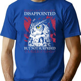 Disappointed Owl T-Shirt - Retro Graphic Tee for Men & Women - Blue