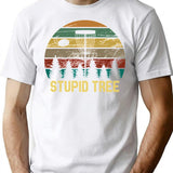 Disc Golf Stupid Tree Vintage Tee Frisbee Funny Golfer Retro - White
