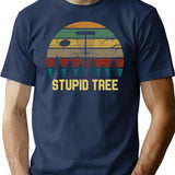 Disc Golf Stupid Tree Vintage Tee Frisbee Funny Golfer Retro - Navy