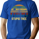 Disc Golf Stupid Tree Vintage Tee Frisbee Funny Golfer Retro - Blue