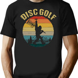 Disc Golf - Vintage Bigfoot T-Shirt - Retro Graphic Casual Tee - Black