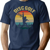 Disc Golf - Vintage Bigfoot T-Shirt - Retro Graphic Casual Tee - Navy