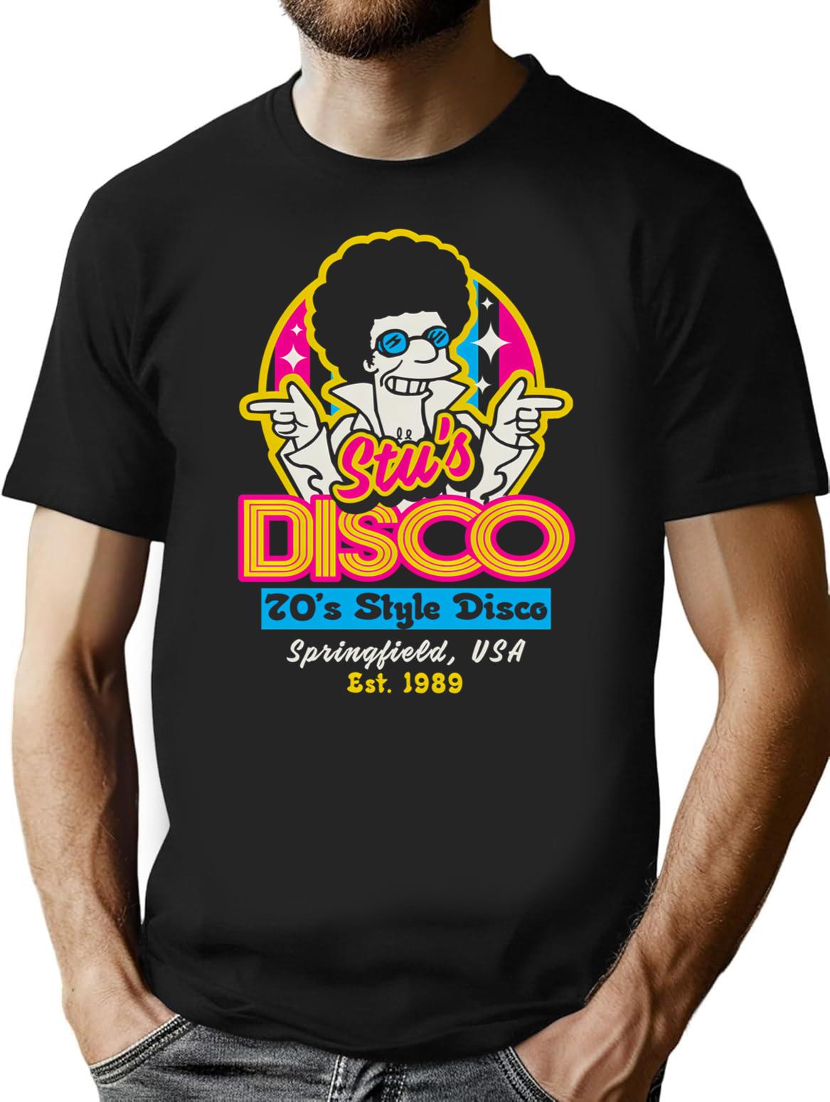 Disco Fever T-Shirt - Retro Graphic Tee for Men & Women - Black