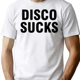 Disco Sucks T-Shirt - Retro Graphic Tee for Men & Women - White