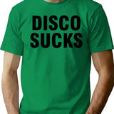 Disco Sucks T-Shirt - Retro Graphic Tee for Men & Women - Green