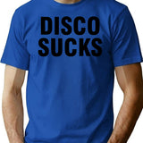 Disco Sucks T-Shirt - Retro Graphic Tee for Men & Women - Blue
