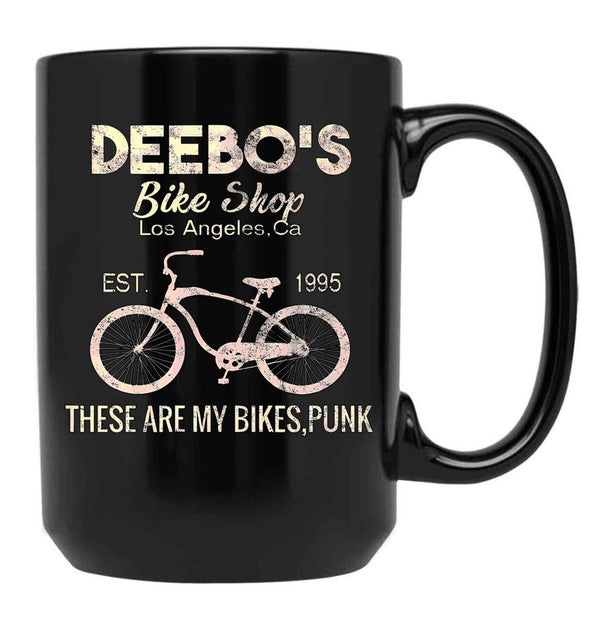 Distressed Bicycle Black Coffee Mug, Gift Coffee Mug - Black