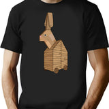 Distressed Trojan Rabbit T-Shirt - Retro Graphic Tee for Men & Women - Black