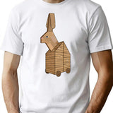 Distressed Trojan Rabbit T-Shirt - Retro Graphic Tee for Men & Women - White