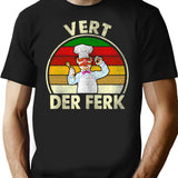 Distressed Vert Der Ferk T-Shirt - Retro Graphic Tee for Men & Women - Black