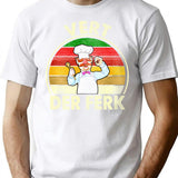 Distressed Vert Der Ferk T-Shirt - Retro Graphic Tee for Men & Women - White