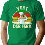 Distressed Vert Der Ferk T-Shirt - Retro Graphic Tee for Men & Women - Green