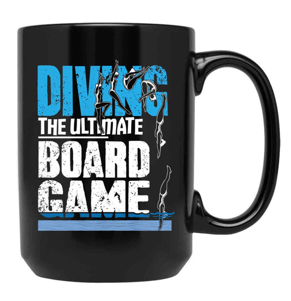 Diving The Ultimate Board Game Black Coffee Mug, Gift Coffee Mug - Black
