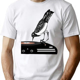 Dj Magpie T-Shirt - Retro Graphic Tee for Men & Women - White
